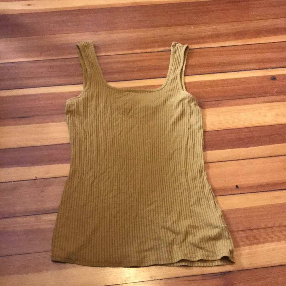 Rachel Zoe Ochre Ribbed Tank Top